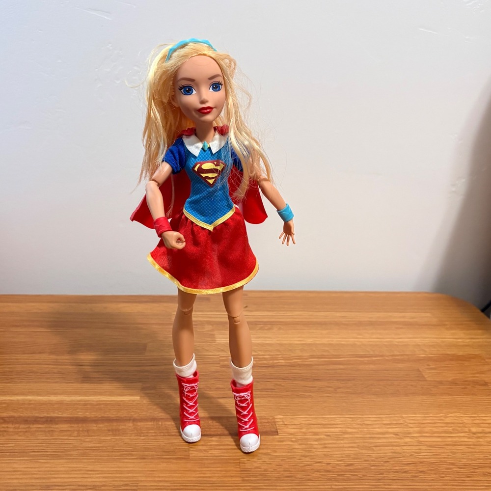 Supergirl DC Super Hero Girls Mattel Action Doll 2015 Articulated Red Blue 12in